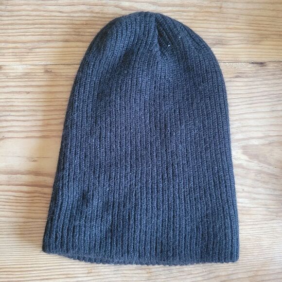 Dakota Black Basic Double Layer Knitted Beanie - Picture 2 of 4